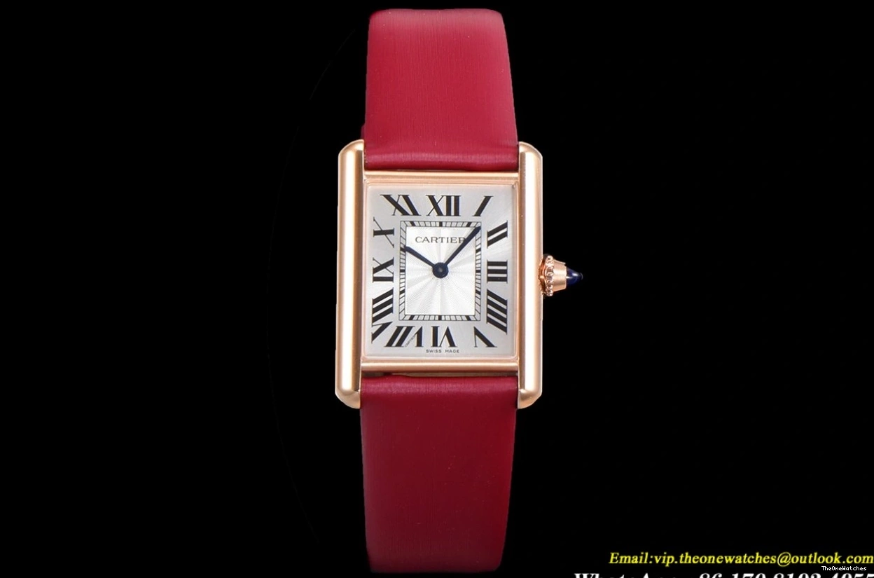 25.5mm F1F White RG Red Dial Quartz - SA Louis Cartier Tank 0106
